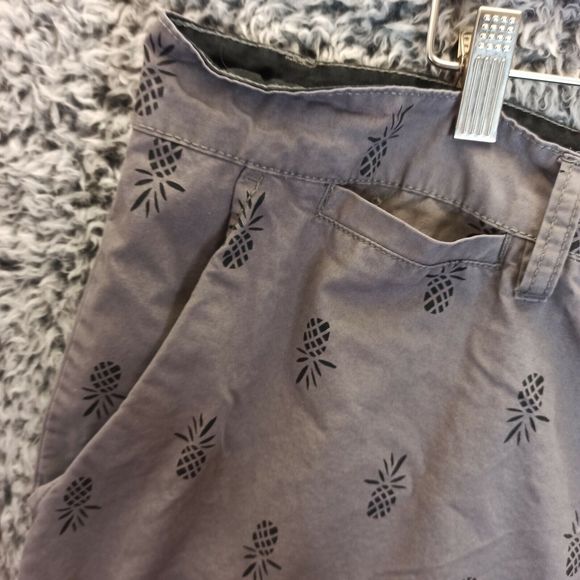 Polo Club Beverly Hills Short Adult 48 Gray Pineapple Print Pockets Men - Picture 7 of 9